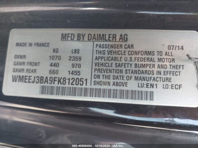 WMEEJ3BA9FK812051 Smart Fortwo Passion/pure