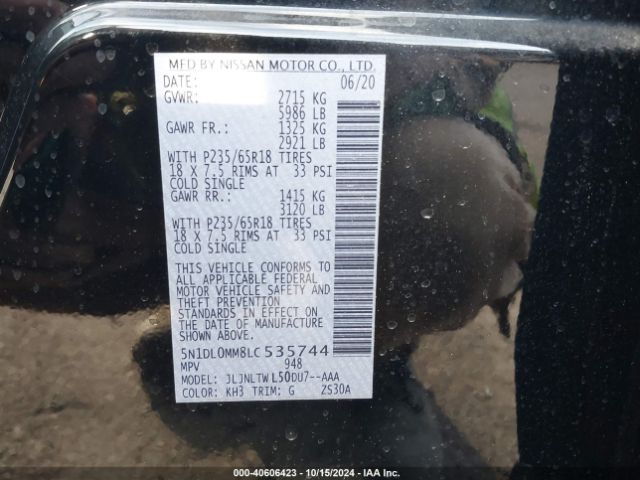 5N1DL0MM8LC535744 Infiniti Qx60 Luxe Awd