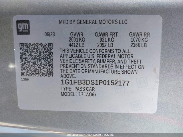 Chevrolet Camaro Rwd  1lt 2023 1G1FB3DS1P0152177 Image 9