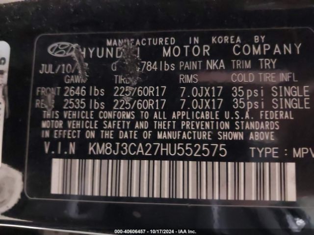 KM8J3CA27HU552575 Hyundai Tucson Eco