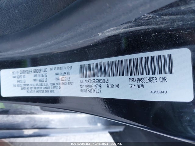 1C3CCCBB6FN538819 Chrysler 200 S