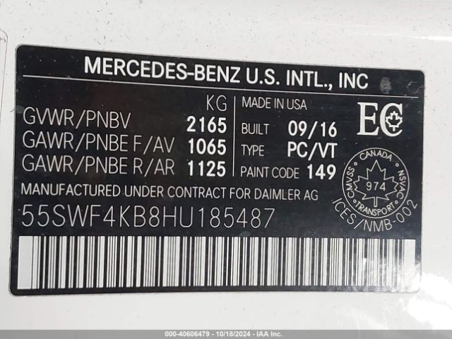 55SWF4KB8HU185487 Mercedes-Benz C 300 4matic/luxury 4matic/sport 4matic