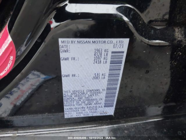 1N4BL4EV2RN302035 Nissan Altima Sl Fwd