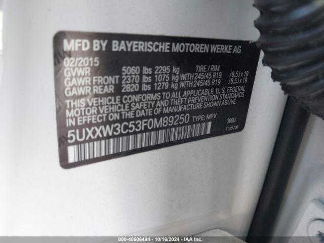 5UXXW3C53F0M89250 BMW X4 Xdrive28i