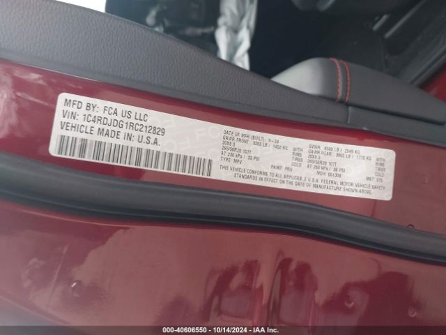 1C4RDJDG1RC212829 Dodge Durango Gt Plus Awd