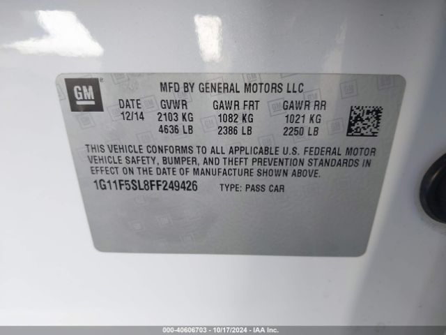 1G11F5SL8FF249426 Chevrolet Malibu 1lz
