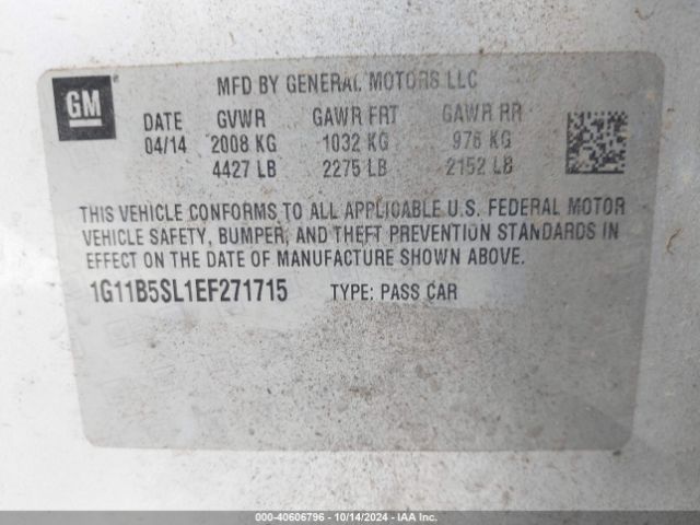 1G11B5SL1EF271715 Chevrolet Malibu 1ls