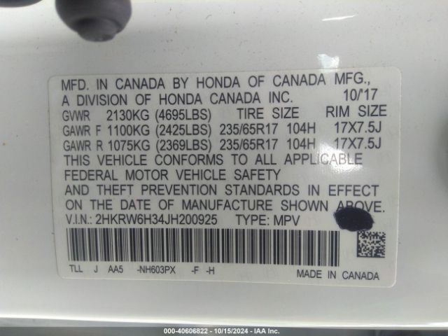 2HKRW6H34JH200925 Honda CR-V LX