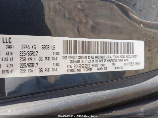 2C4RDGBG5ER104012 Dodge Grand Caravan American Value Pkg