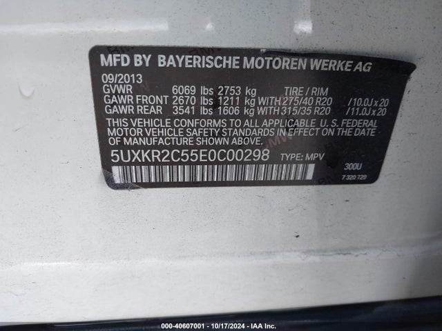 5UXKR2C55E0C00298 BMW X5 Sdrive35i