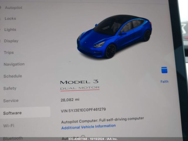 5YJ3E1EC0PF461279 Tesla Model 3 Performance Dual Motor All-wheel Drive