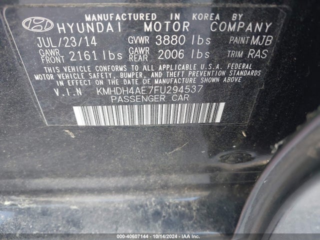 Hyundai ELANTRA SE 2015 KMHDH4AE7FU294537 Image 9