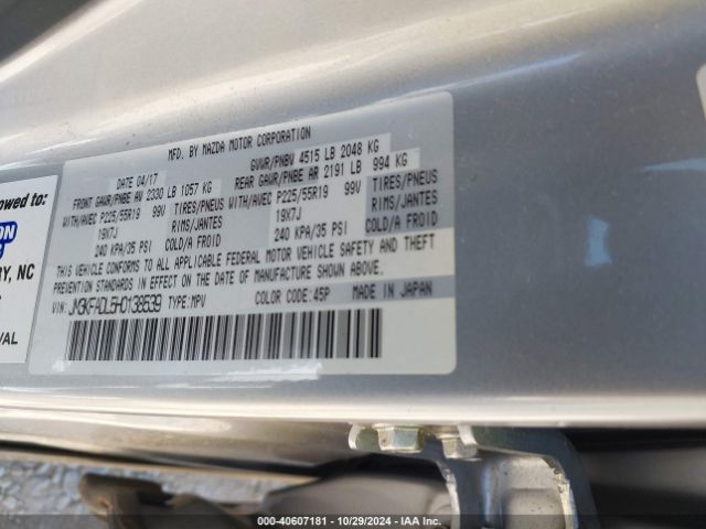 JM3KFADL5H0138539 Mazda Cx-5 Grand Touring