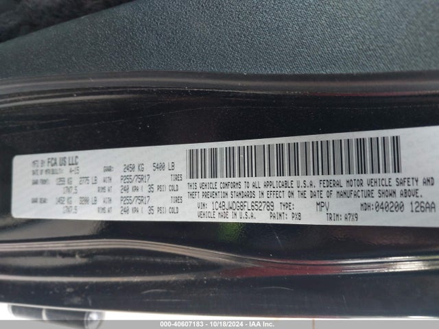 1C4BJWDG8FL652789 Jeep Wrangler Unlimited Sport