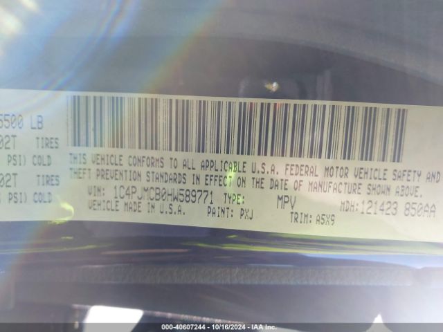1C4PJMCB0HW589771 Jeep Cherokee Latitude 4x4