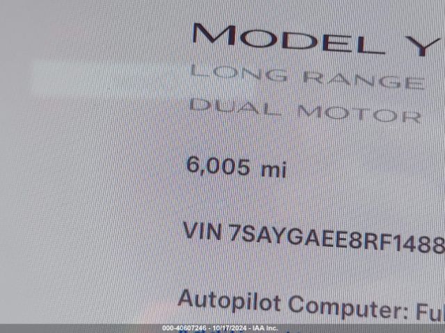 7SAYGAEE8RF148889 Tesla Model Y Long Range Dual Motor All-wheel Drive