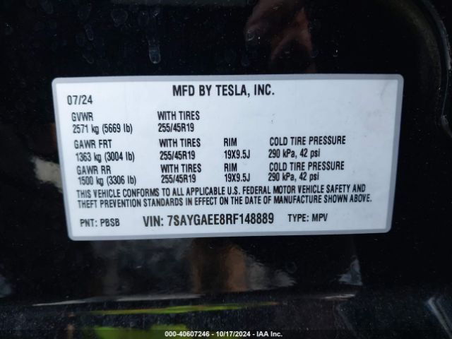7SAYGAEE8RF148889 Tesla Model Y Long Range Dual Motor All-wheel Drive