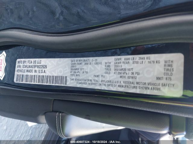 1C4RJKAG9P8822626 Jeep Grand Cherokee L Altitude 4x4