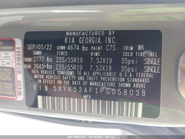 5XYK53AF1PG058038 KIA Sportage Sx-prestige