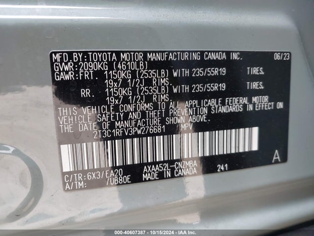 Toyota Rav4 Xle Premium 2023 2T3C1RFV3PW276681 Image 9