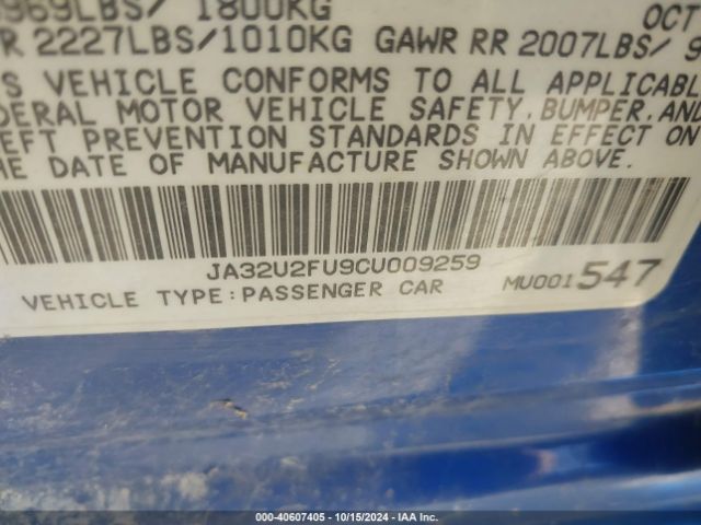 2012 MITSUBISHI LANCER JA32U2FU9CU009259 Photo 8