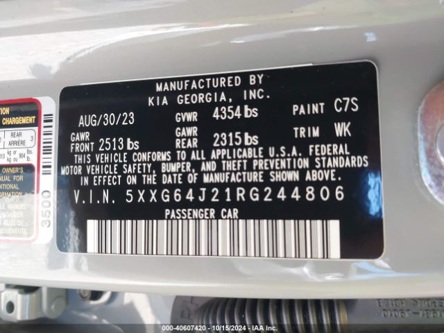 5XXG64J21RG244806 KIA K5 Gt-line