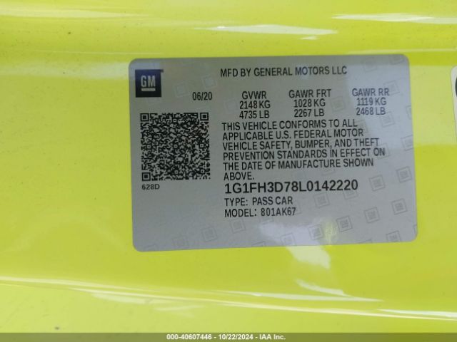1G1FH3D78L0142220 Chevrolet Camaro Rwd  2ss