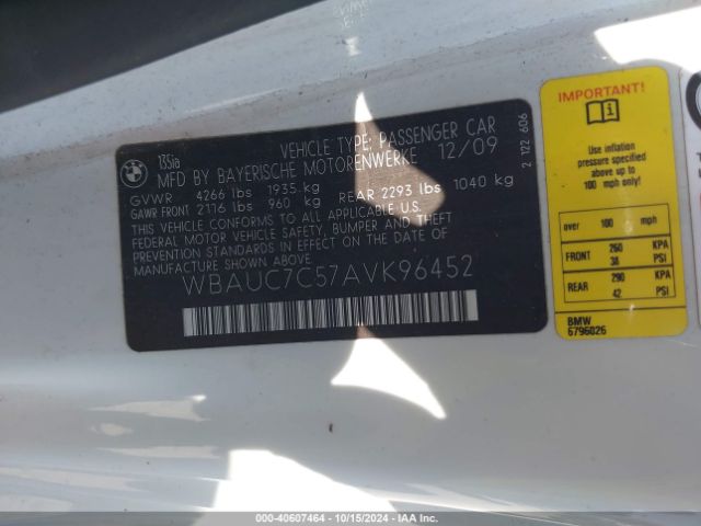 2010 BMW 135I WBAUC7C57AVK96452 Photo 8