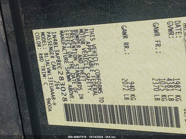Nissan Altima 3.5 Sl 2014 1N4BL3AP8EC283028 Image 9