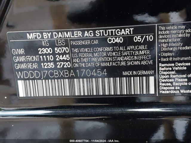 2011 MERCEDES-BENZ CLS 550 WDDDJ7CBXBA170454 Photo 8