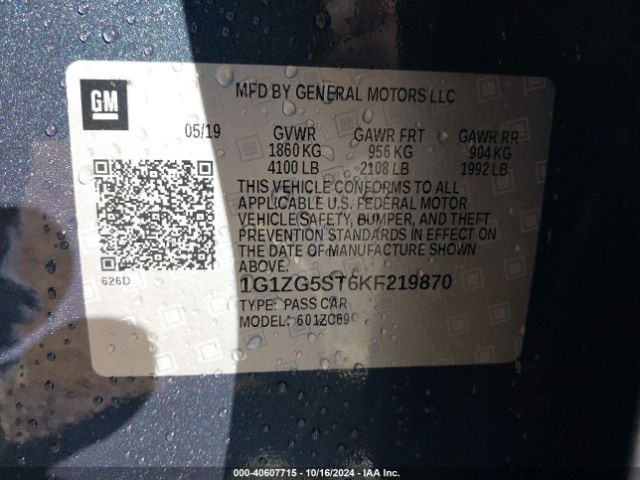 1G1ZG5ST6KF219870 Chevrolet MALIBU RS