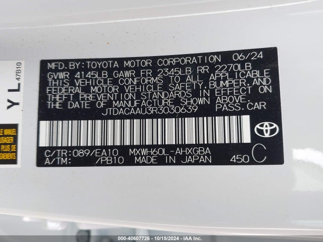 Toyota PRIUS XLE 2024 JTDACAAU3R3030639 Image 9
