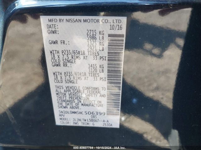 5N1DL0MM5HC506399 Infiniti QX60
