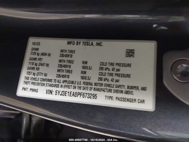 2023 TESLA MODEL 3 5YJ3E1EA8PF673295 Photo 8
