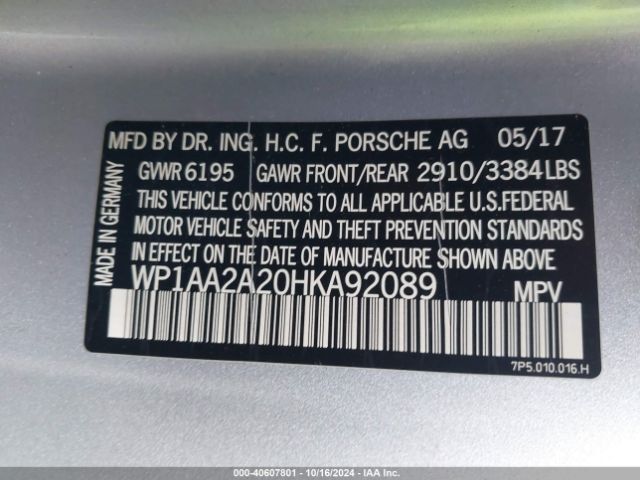 WP1AA2A20HKA92089 Porsche Cayenne Platinum Edition