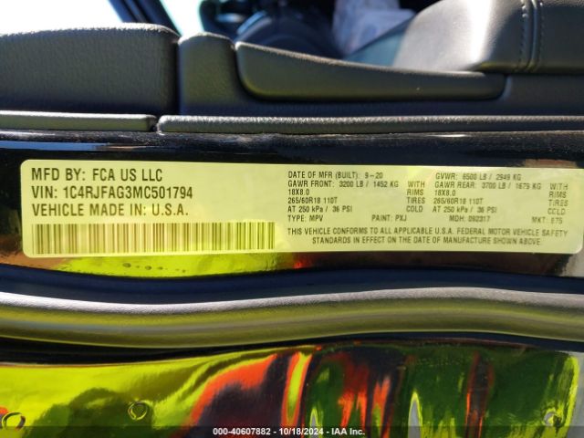 1C4RJFAG3MC501794 Jeep Grand Cherokee Laredo E 4x4