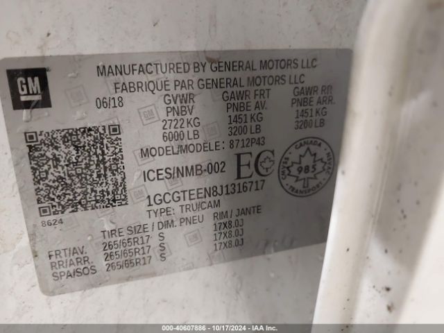 1GCGTEEN8J1316717 Chevrolet Colorado Zr2