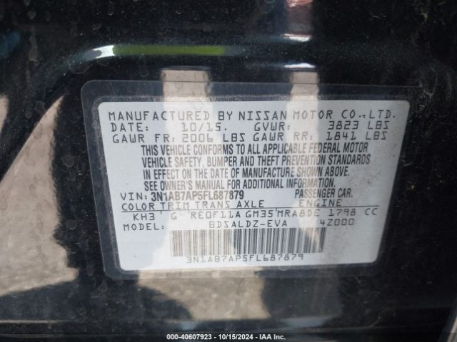 3N1AB7AP5FL687879 Nissan SENTRA SV