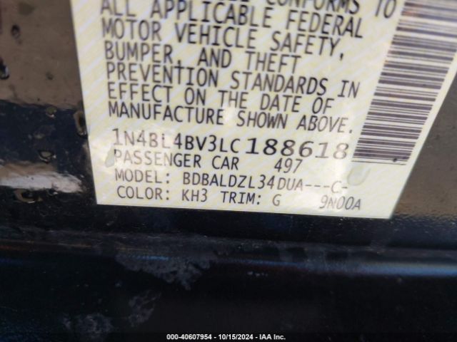 1N4BL4BV3LC188618 Nissan Altima S Fwd