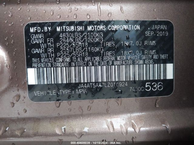 JA4AT5AA7LZ010924 Mitsubishi Eclipse Cross Se 1.5t Awc