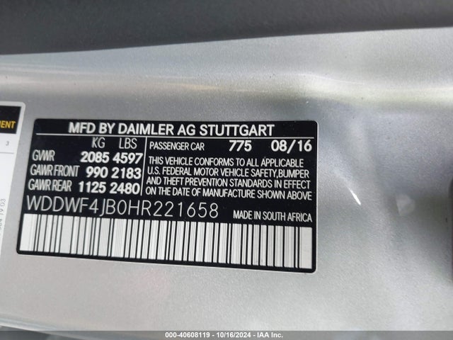 WDDWF4JB0HR221658 Mercedes-Benz C 300 Luxury/sport