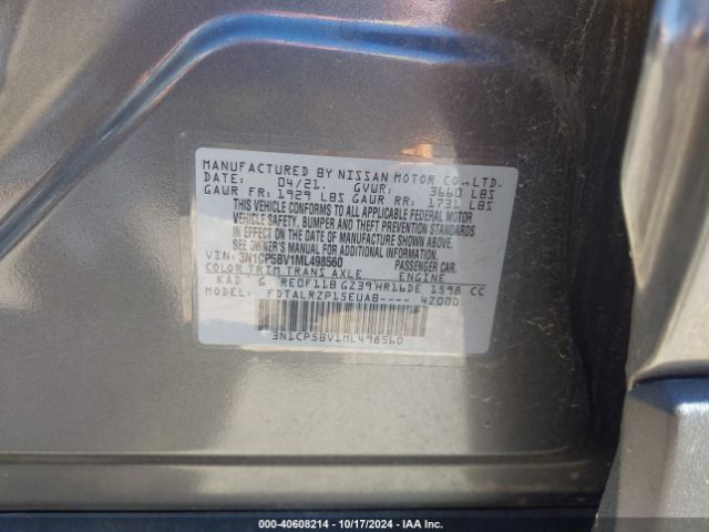 3N1CP5BV1ML498560 Nissan Kicks S Xtronic Cvt