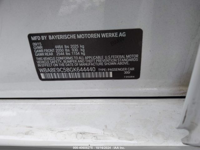 WBA8E9C58GK644440 BMW 328I