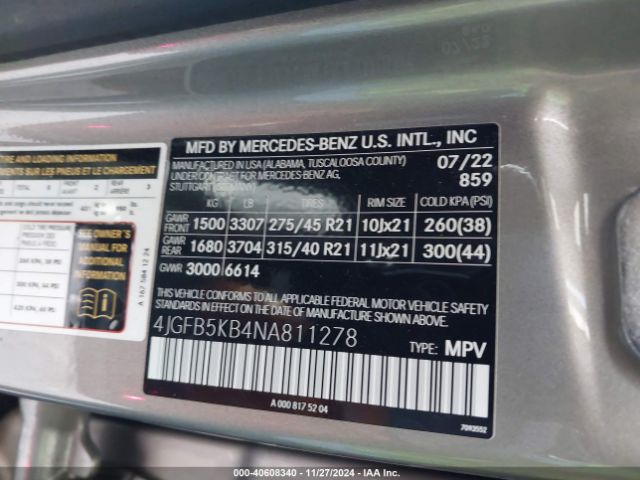 4JGFB5KB4NA811278 Mercedes-Benz Gle 450 4matic