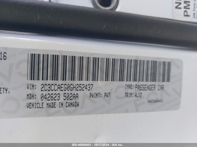 Chrysler 300C 2016 2C3CCAEG0GH252437 Image 9