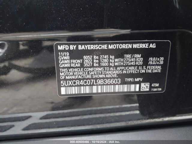 5UXCR4C07L9B36603 BMW X5 Sdrive40i