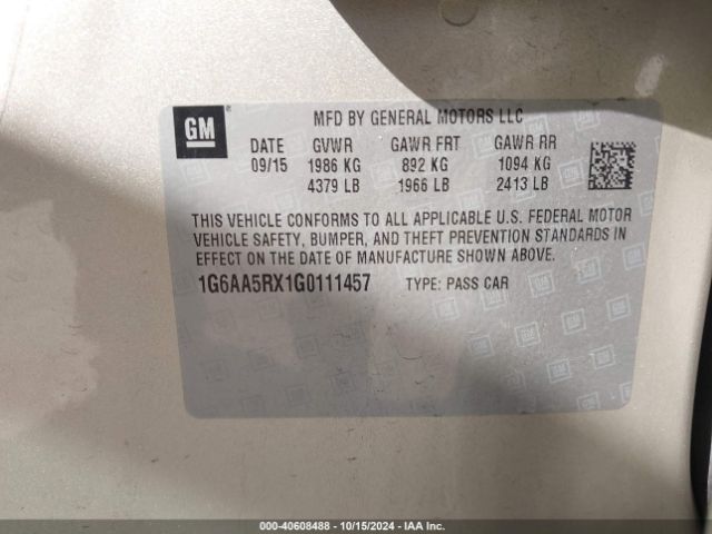 1G6AA5RX1G0111457 Cadillac Ats Standard
