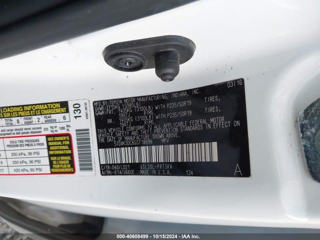 5TDXK3DC6GS718898 Toyota SIENNA SE