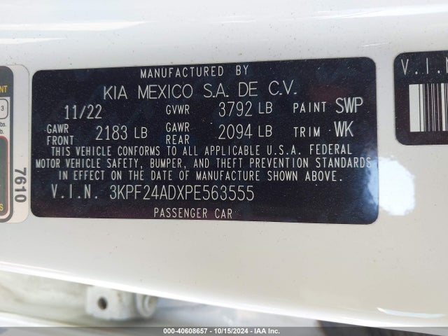 KIA Forte Lxs 2023 3KPF24ADXPE563555 Image 9
