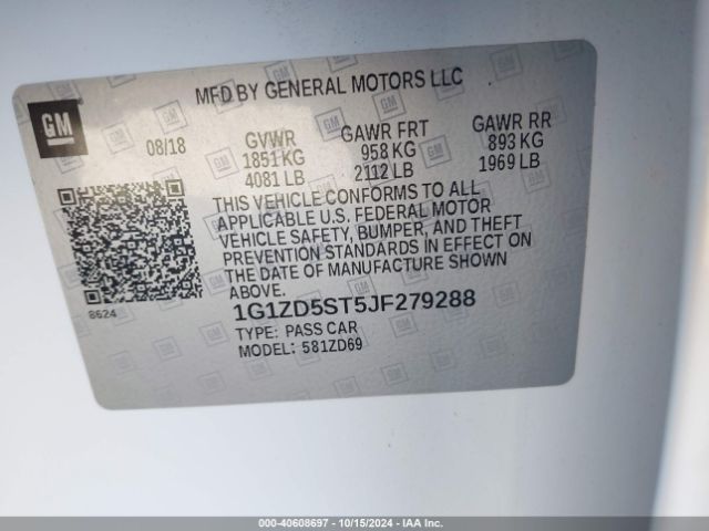 1G1ZD5ST5JF279288 Chevrolet MALIBU LT